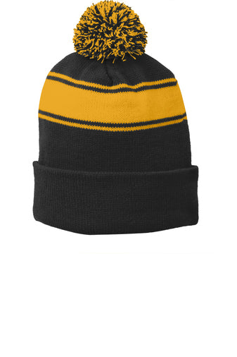 Siriped Pom Pom Beanie