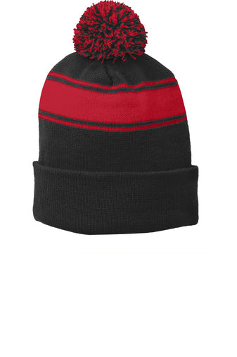 Siriped Pom Pom Beanie
