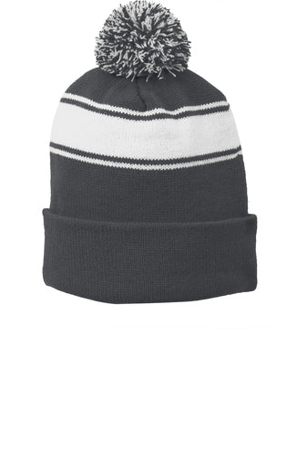 Siriped Pom Pom Beanie
