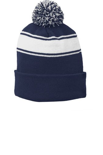 Siriped Pom Pom Beanie