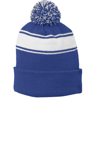 Siriped Pom Pom Beanie