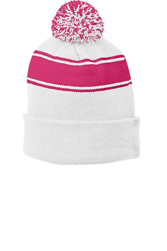 Siriped Pom Pom Beanie