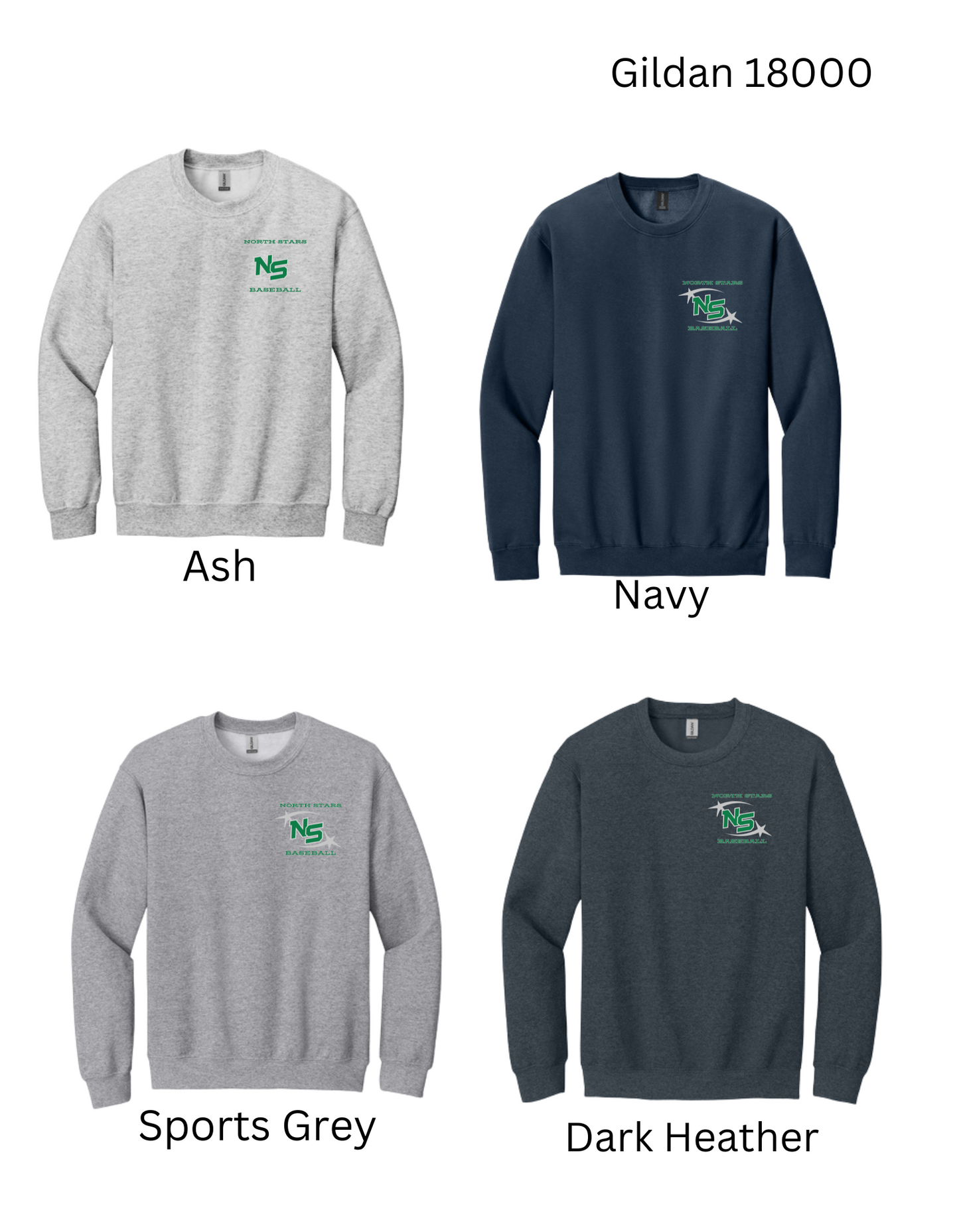 North Stars Baseball Crewneck Sweatshirt