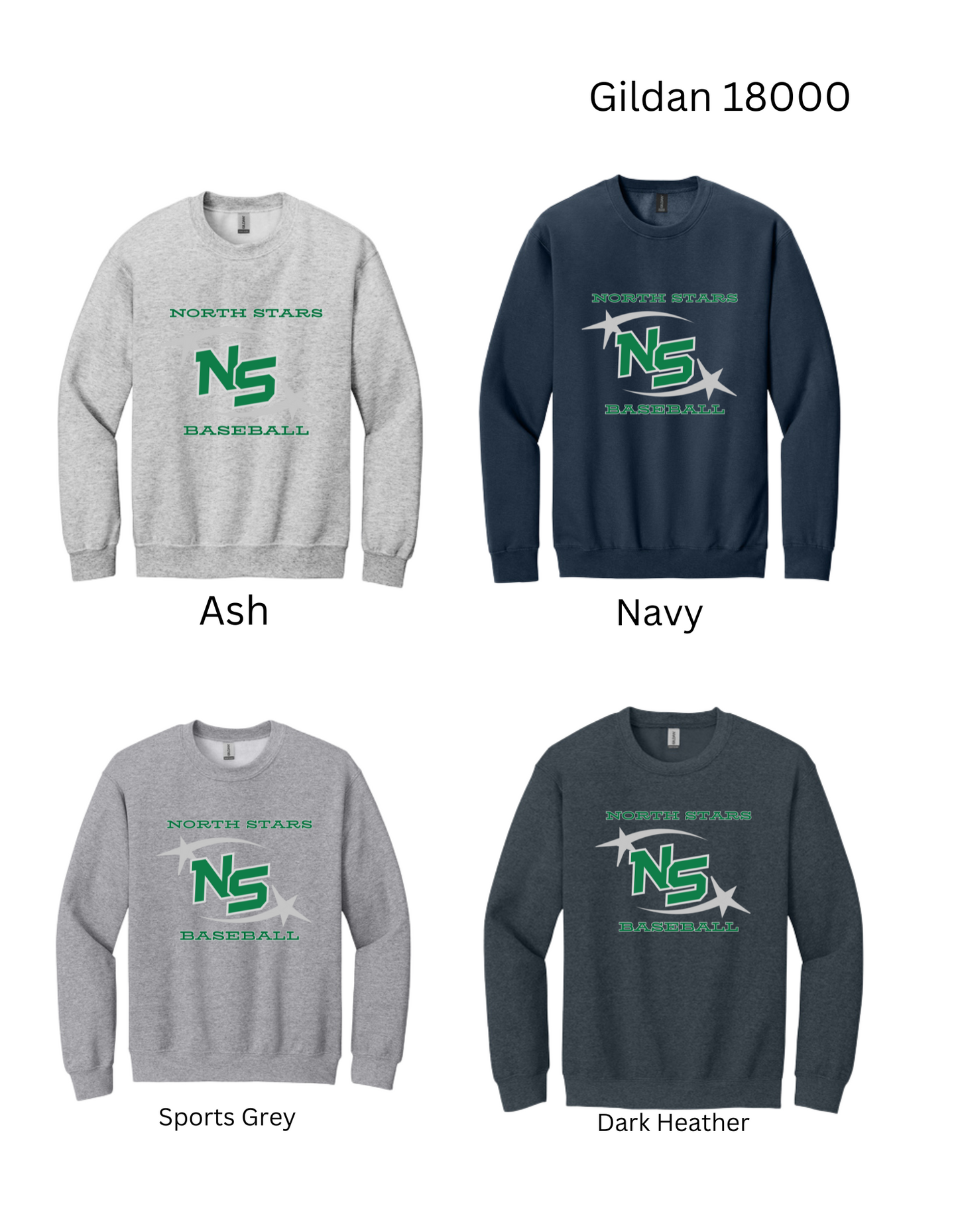 North Stars Baseball Crewneck Sweatshirt