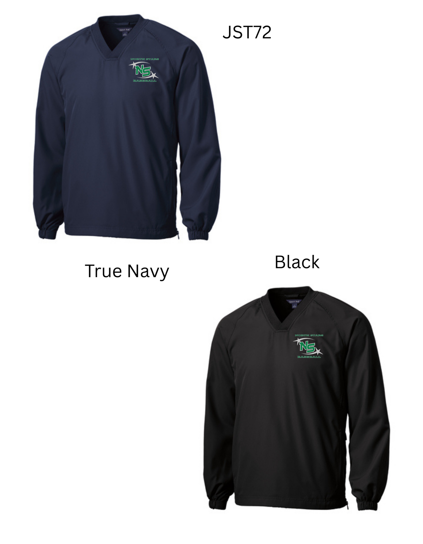North Stars Sport-Tek® V-Neck Raglan Wind Shirt