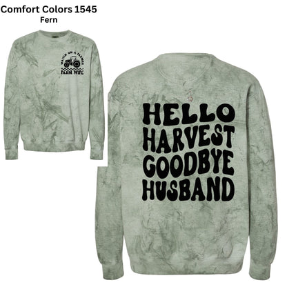 Hello Harvest, Goodbye Husband- Crewneck Sweatshirt-182