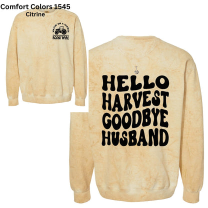 Hello Harvest, Goodbye Husband- Crewneck Sweatshirt-182