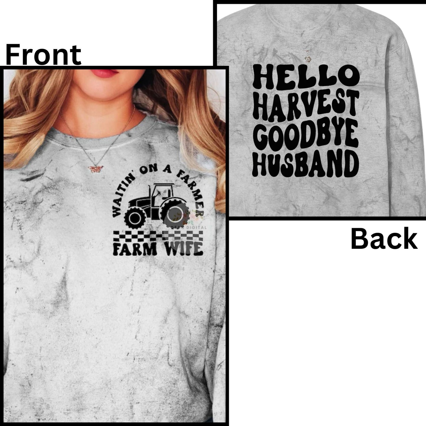 Hello Harvest, Goodbye Husband- Crewneck Sweatshirt-182