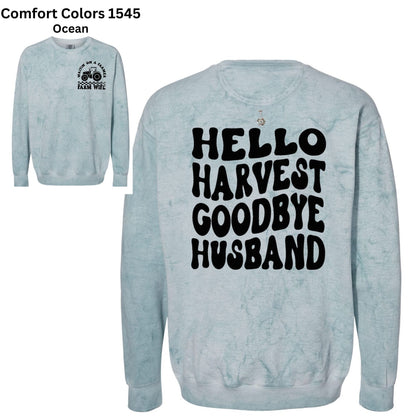 Hello Harvest, Goodbye Husband- Crewneck Sweatshirt-182